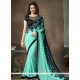 Aqua Blue Sequins Work Saree