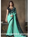 Aqua Blue Sequins Work Saree