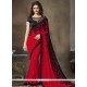 Red Faux Georgette Classic Designer Saree