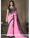 Pink Faux Georgette Saree