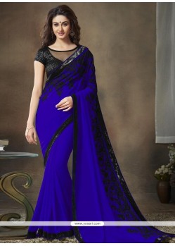 Faux Georgette Blue Classic Saree