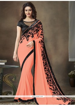 Faux Georgette Embroidered Work Classic Designer Saree