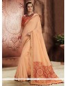 Art Silk Peach Traditional Designer Saree