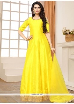 Yellow Floor Length Anarkali Suit