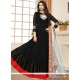 Faux Georgette Black Floor Length Anarkali Suit