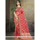 Art Silk Red Weaving Work Designer Traditional Saree