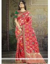 Art Silk Red Weaving Work Designer Traditional Saree