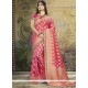 Hot Pink Weaving Work Art Silk Designer Traditional Saree