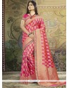 Hot Pink Weaving Work Art Silk Designer Traditional Saree