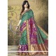 Embroidered Work Sea Green Designer Traditional Saree