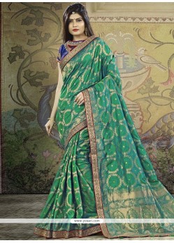 Art Silk Sea Green Traditional Saree