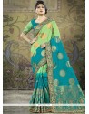 Blue And Green Traditional Designer Saree