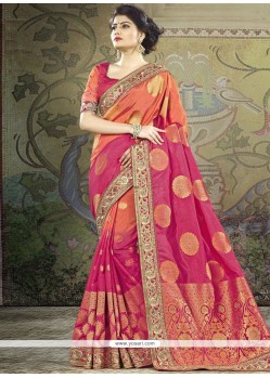 Patch Border Work Art Silk Designer Traditional Saree