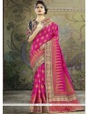 Art Silk Hot Pink Traditional Designer Saree