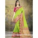 Art Silk Green Embroidered Work Traditional Designer Saree