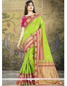 Art Silk Green Embroidered Work Traditional Designer Saree