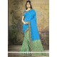 Blue Embroidered Work Art Silk Designer Traditional Saree