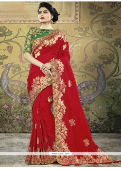 Art Silk Red Traditional Designer Saree