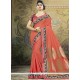 Orange Art Silk Traditional Saree