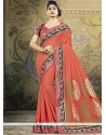 Orange Art Silk Traditional Saree