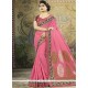 Embroidered Work Pink Designer Traditional Saree