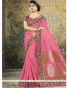 Embroidered Work Pink Designer Traditional Saree