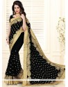 Black Patch Border Work Designer Saree