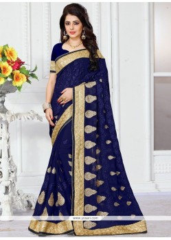 Patch Border Work Faux Georgette Designer Traditional Saree