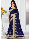 Patch Border Work Faux Georgette Designer Traditional Saree