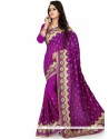 Faux Georgette Purple Classic Saree