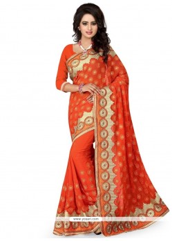 Patch Border Work Faux Georgette Saree