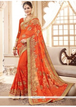 Faux Georgette Embroidered Work Designer Saree