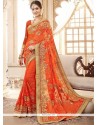 Faux Georgette Embroidered Work Designer Saree