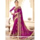 Faux Georgette Magenta Classic Designer Saree