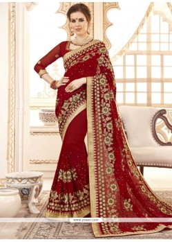 Maroon Designer Saree