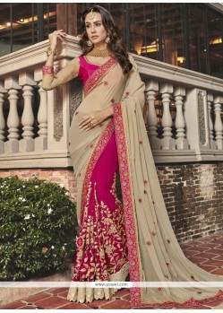 Faux Georgette Half N Half Designer Saree