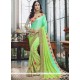 Resham Faux Georgette Shaded Saree In Green