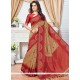 Weaving Work Beige Designer Traditional Saree