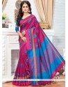 Weaving Work Hot Pink Designer Traditional Saree