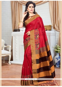 Raw Silk Weaving Work Traditional Designer Saree