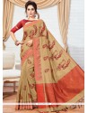 Weaving Work Beige Traditional Designer Saree