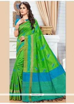 Green Weaving Work Designer Traditional Saree