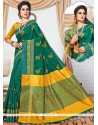 Green Weaving Work Traditional Saree