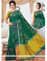 Raw Silk Green Traditional Designer Saree