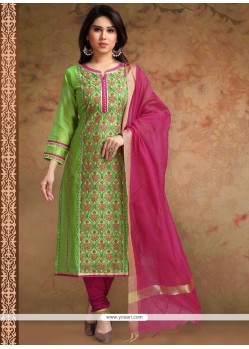 Chanderi Churidar Designer Suit