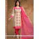 Print Work Pink Churidar Designer Suit