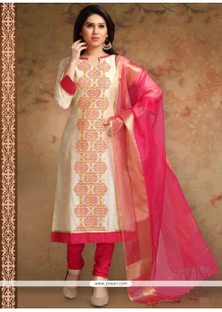 Cream Churidar Designer Suit