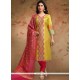 Yellow Chanderi Churidar Designer Suit