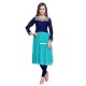 Blue Faux Georgette Embroidered Work Party Wear Kurti