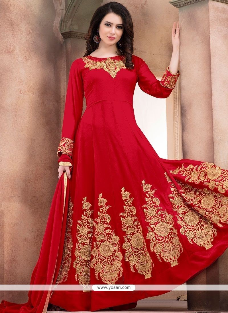 Buy Red Anarkali Salwar Kameez | Anarkali Suits